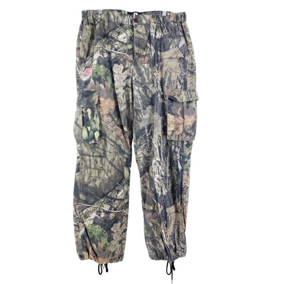 Mossy Oak Womens Camouflage Cargo Pants Large Cotton Blend Elastic Pockets - Picture 1 of 10
